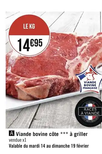 Géant Casino Viande bovine côte à griller offre