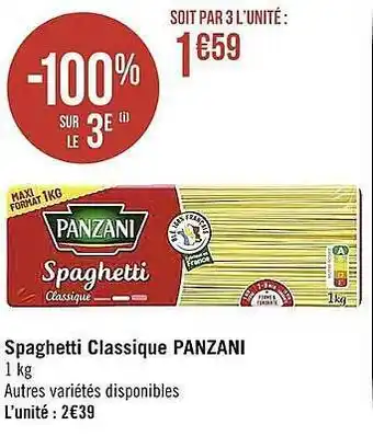 Casino Supermarchés Spaghetti classique panzani -10% sur le 3e offre