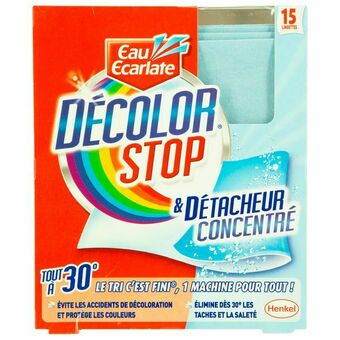 15 lingettes 2 en 1 decolor spot + détacheur