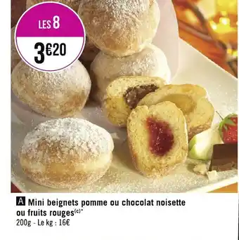 Géant Casino Mini beignets Pomme Ou Chocolat Noisette Ou Fruits Rouges offre