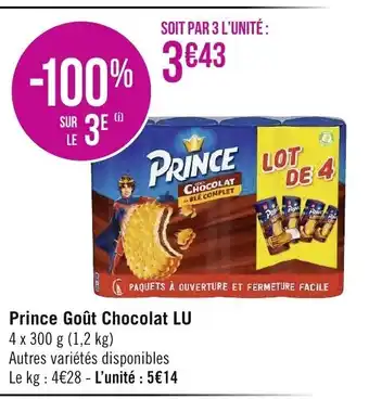 Géant Casino Prince Gout Chocolat Lu offre