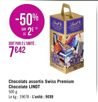 Géant Casino Chocolats Assortis Swiss Premium Chocolat Lindt offre