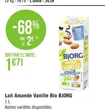Géant Casino Lait Amande Vanille Bio Bjorg offre