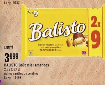 Balisto Gout Miel Amandes