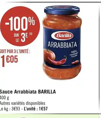 Géant Casino Sauce Arrabbita Barilla offre