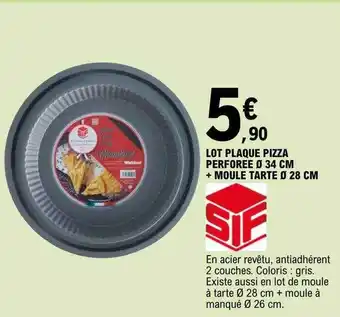E.Leclerc Lot plaque pizza perforée ø 28 cm offre