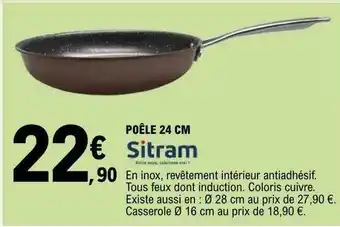 E.Leclerc Poêle 24 cm sitram offre