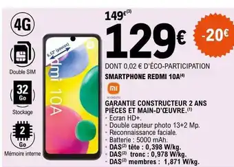 E.Leclerc Smartphone redmi 10a xiaomi offre