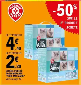 E.Leclerc Litière pureté agglomérante offre