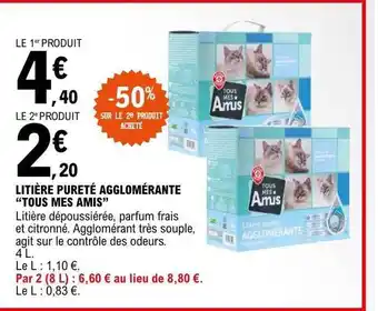 E.Leclerc Litière pureté agglomérante offre