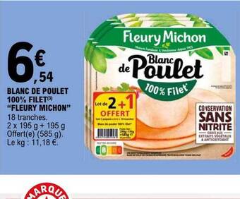 E.Leclerc Blanc de poulet 100% filet offre