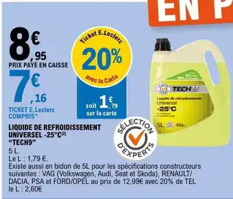 E.Leclerc Liquide de refroidissement universel -25°c offre