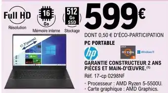E.Leclerc Pc portable hp 17,3 hp offre