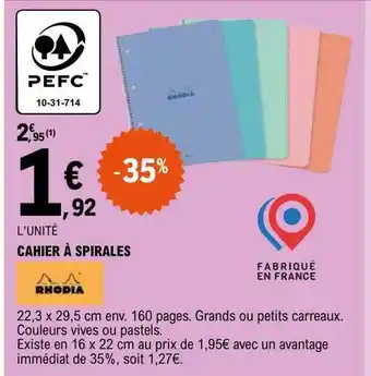 Cahier Ă spirales rhodia