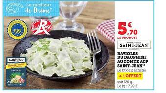 Super U Ravioles du dauphine au comte aop saint-jean offre