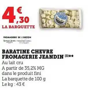 Baratine chevre fromagerie jeandin