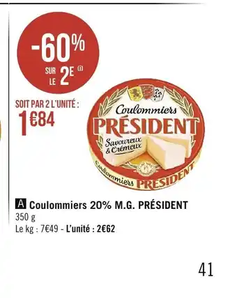 Géant Casino Coulommiers 20% M.G President offre