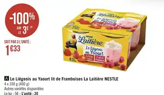 Le Liegeois Au Yaourt Lit de Framboises La Laitière Nestle