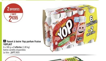 Géant Casino Yaourt a Boire Yop Parfum Fraise Yoplait offre