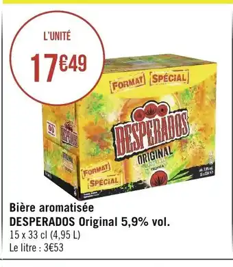 Géant Casino Bière Aromatisée Desperados Original 5,9% vol offre