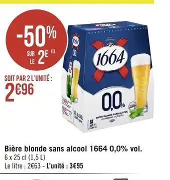 Géant Casino Bière Blonde Sans alcool 1664 0.0%vol offre
