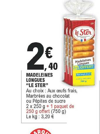 E.Leclerc Madeleines Longues offre