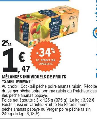E.Leclerc Mélanges Individuels De Fruits offre