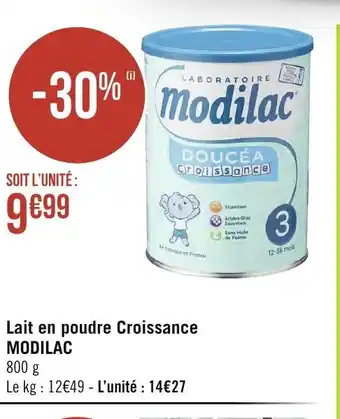 Géant Casino Lait En poudre Croissance Modilac offre