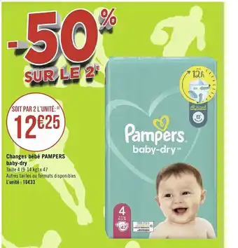 Géant Casino Changes Bébé Pampers Baby-Dry offre