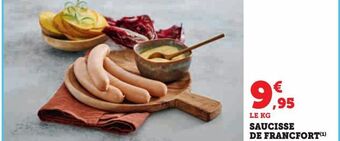 Super U Saucisse de francfort offre