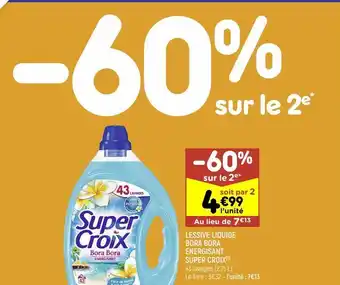 Leader Price Lessive liquide bora bora energisant super croix offre