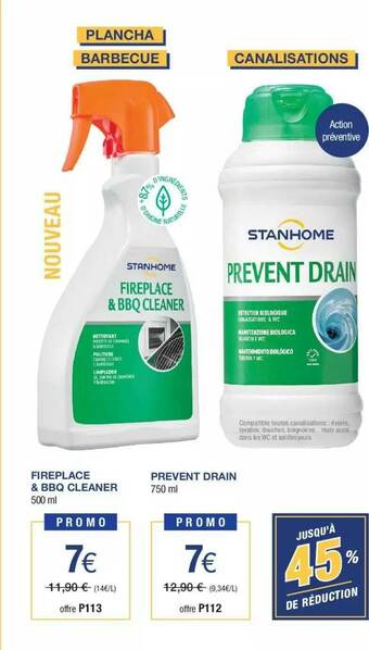 Stanhome Fireplace & Bbq Cleaner Prevent Drain offre