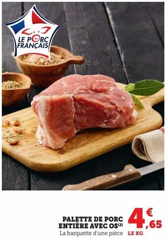 U Express Palette de porc entière avec os offre