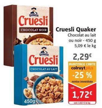 Colruyt Cruesli quaker offre