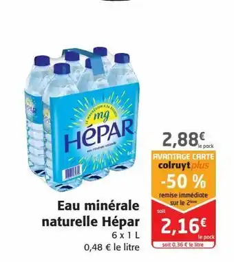Colruyt Eau minérale naturelle hepar offre