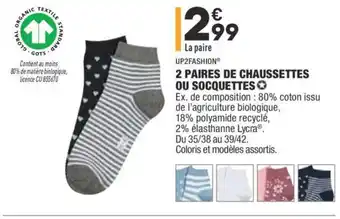 ALDI 2 Paires de Chaussettes ou Socquettes offre