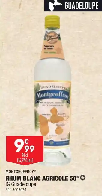 ALDI Rhum blanc agricole 50 MONTGEOFFROY offre