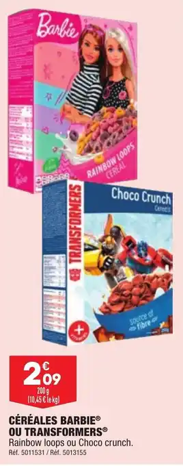 ALDI Céréales barbie ou transformers offre