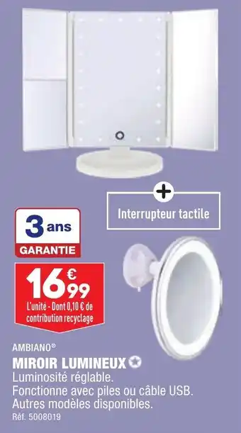 ALDI Miroir lumineux AMBIANO offre