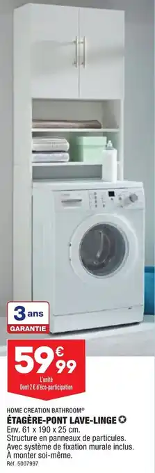 ALDI Étagère-pont lave-linge HOME CREATION BATHROOM offre