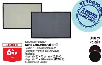 ALDI Tapis anti-poussière HOME CREATION LIVING offre