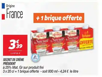 Netto Secret de crème PRESIDENT offre