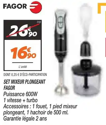 Netto Set mixeur plongeant FAGOR offre