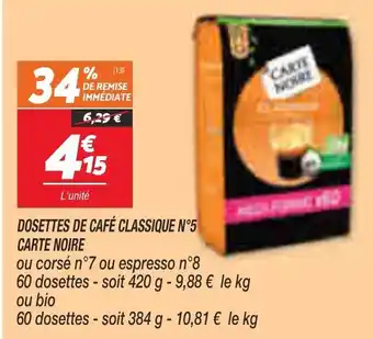Netto Dosettes de café classique N5 CARTE NOIRE offre