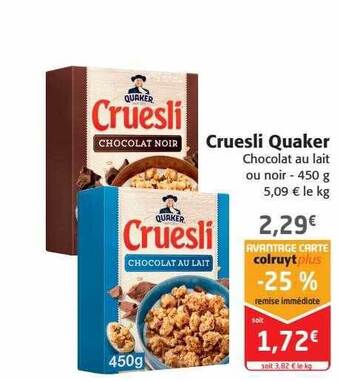 Colruyt Cruesli quaker offre