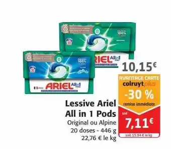 Colruyt Lessive ariel all in 1 pods offre
