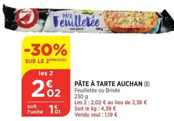 Bi1 Pâté à Tarte Auchan offre