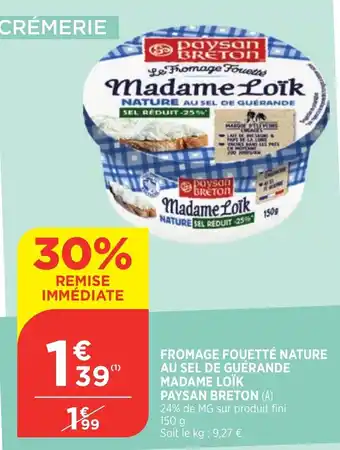 Bi1 Fromage Foutté Nature au Sel de Guérande Madame Loïk Paysan Breton offre