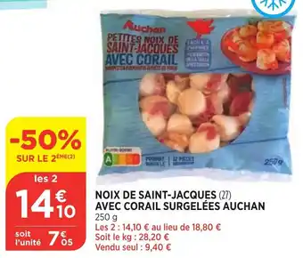 Bi1 Noix de Saint-Jacques Avec Corail Surgelées Auchan offre