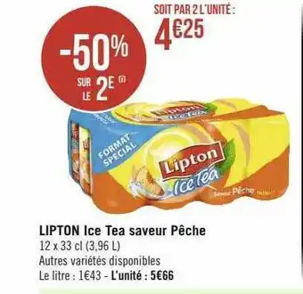 Lipton ice tea saveur pĂȘche